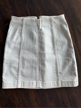 Free People White Panel-Stitch Mini Skirt